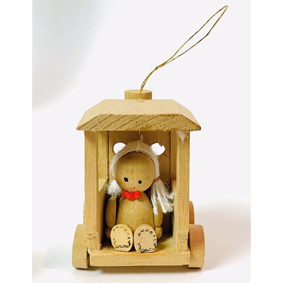 Vintage Wooden Girls at Play Christmas Ornaments Car Rocking Chair See Saw Lot - Picture 6 of 12